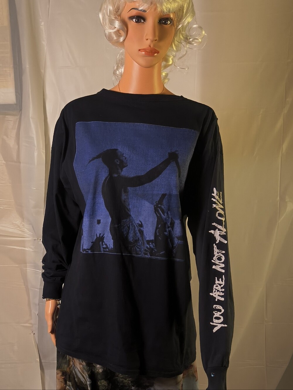 XXXTentacion You Are Not Alone Black Long Sleeve Graphic Shirt Men's XL